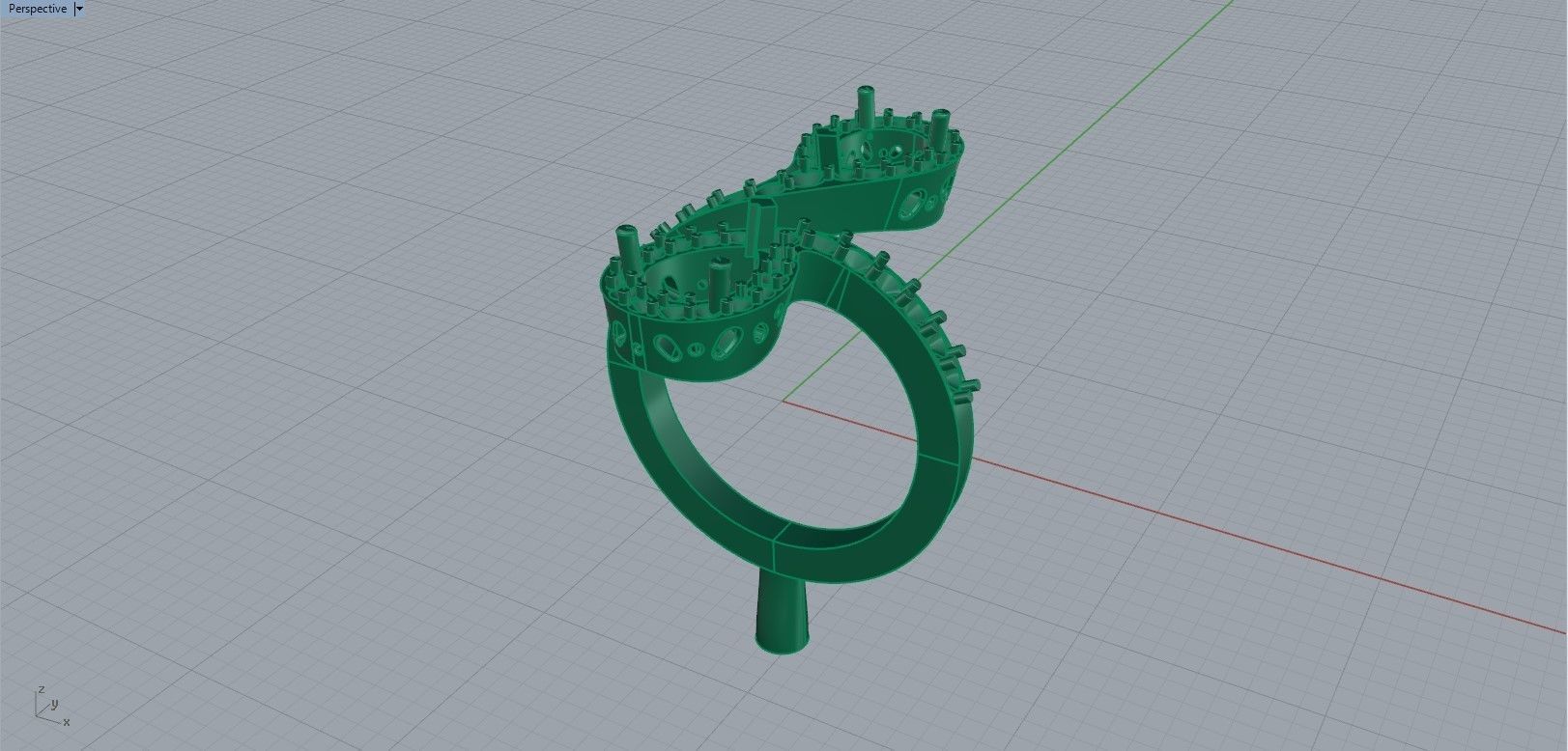 Pear-shaped Rubies and Diamonds Ring 3D print model_25