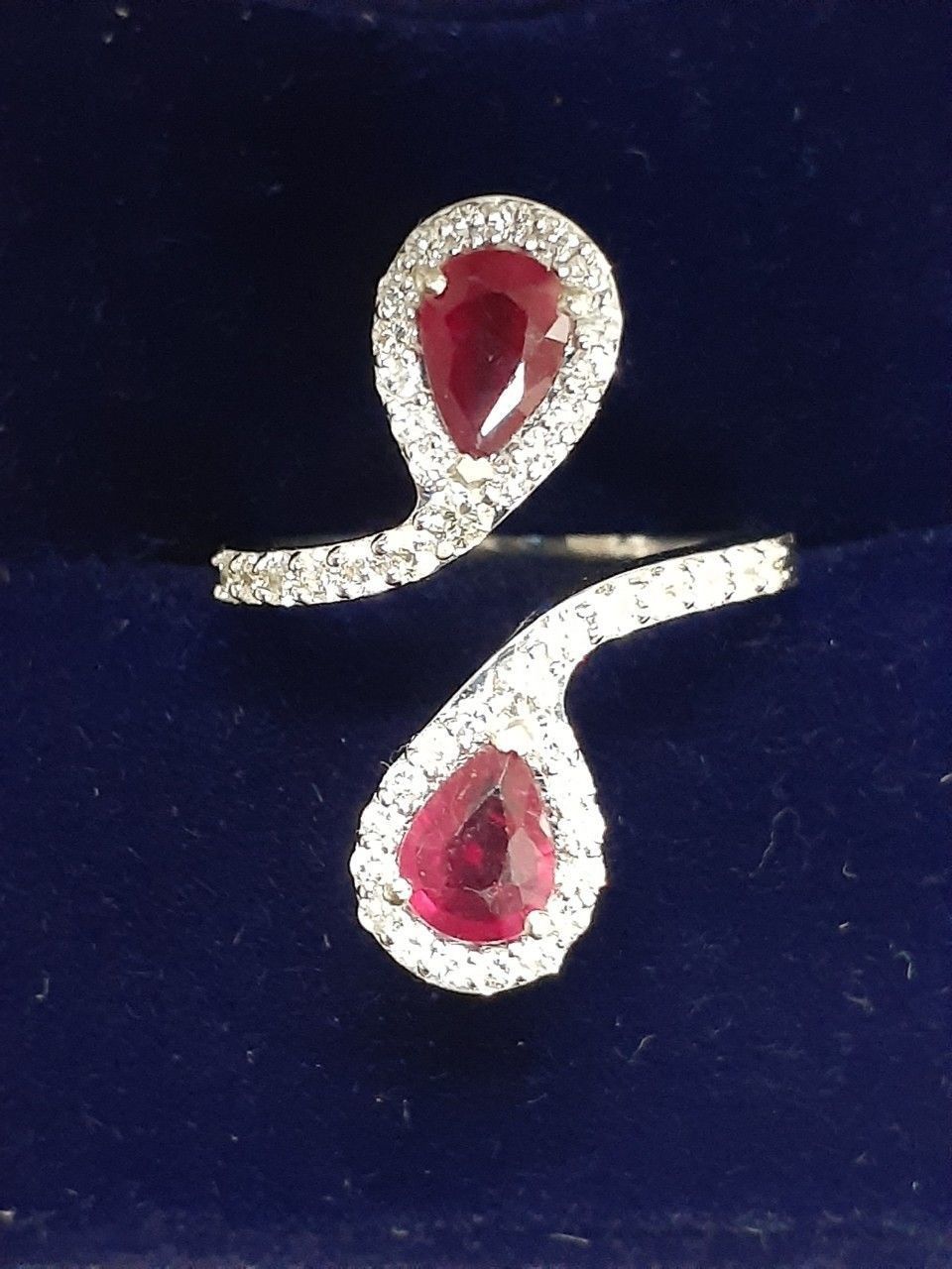 Pear-shaped Rubies and Diamonds Ring 3D print model_28