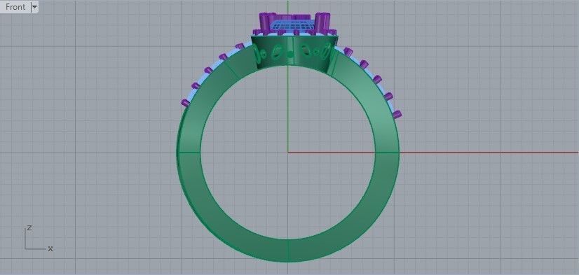 Pear-shaped Rubies and Diamonds Ring 3D print model_14