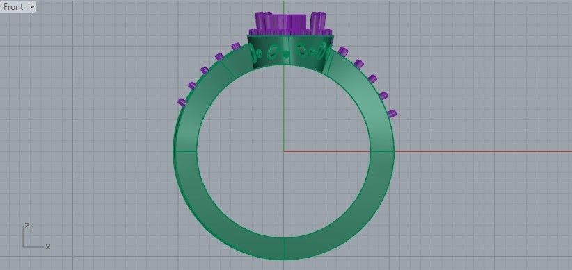 Pear-shaped Rubies and Diamonds Ring 3D print model_18