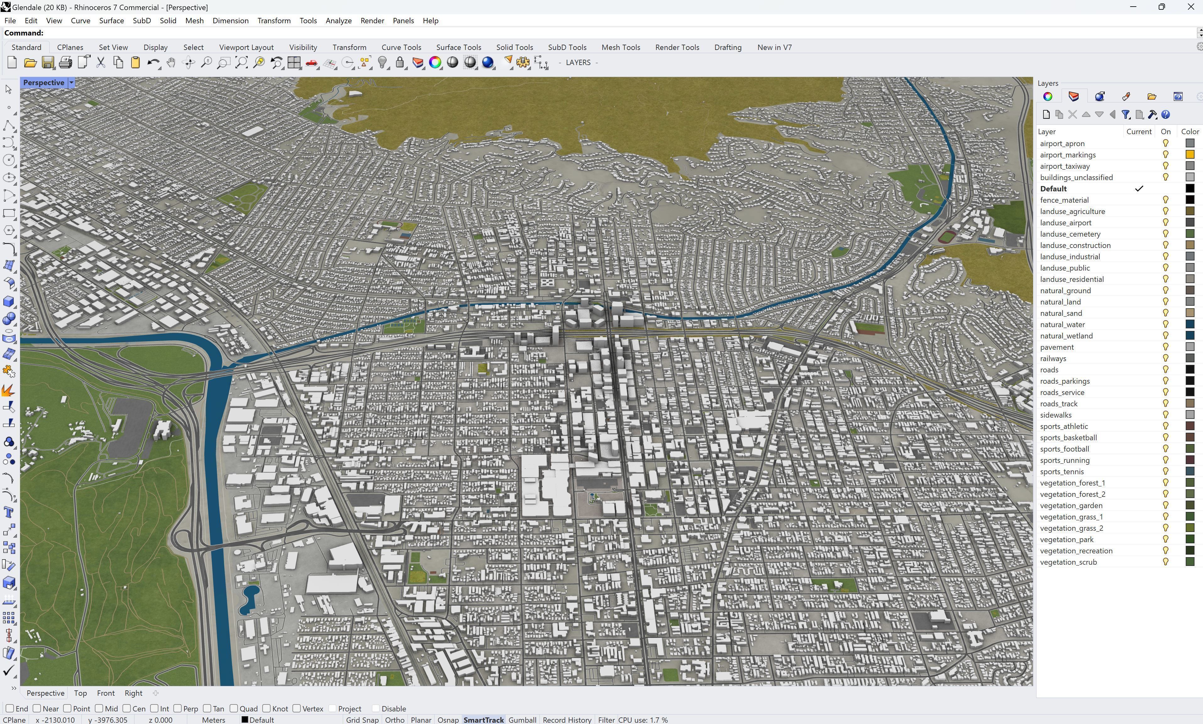Glendale - 3D City Model Low-poly 3D model_15