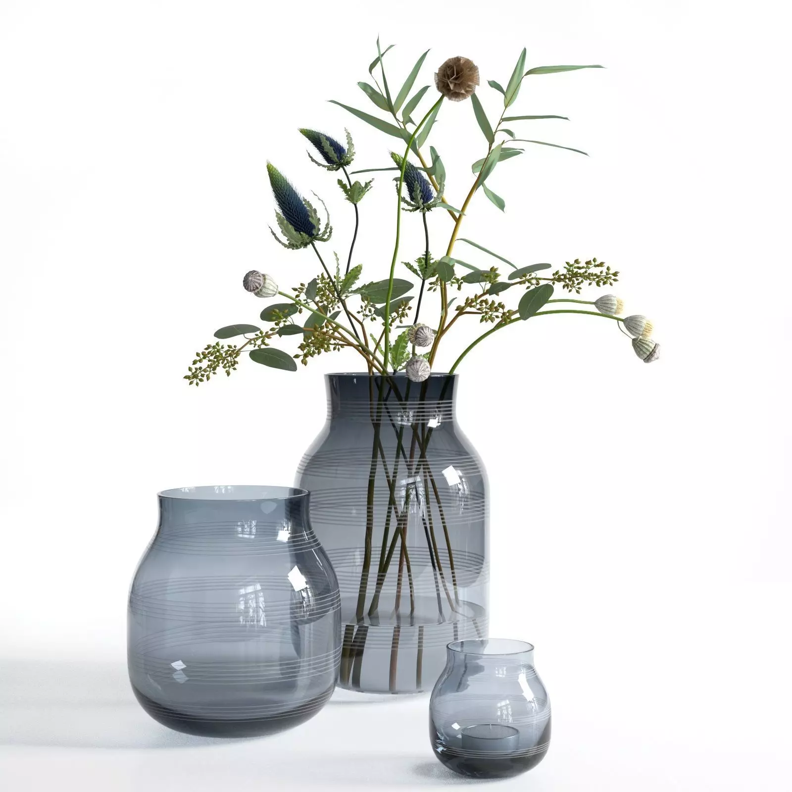 Omaggio Vases with Flowers 3D model_0