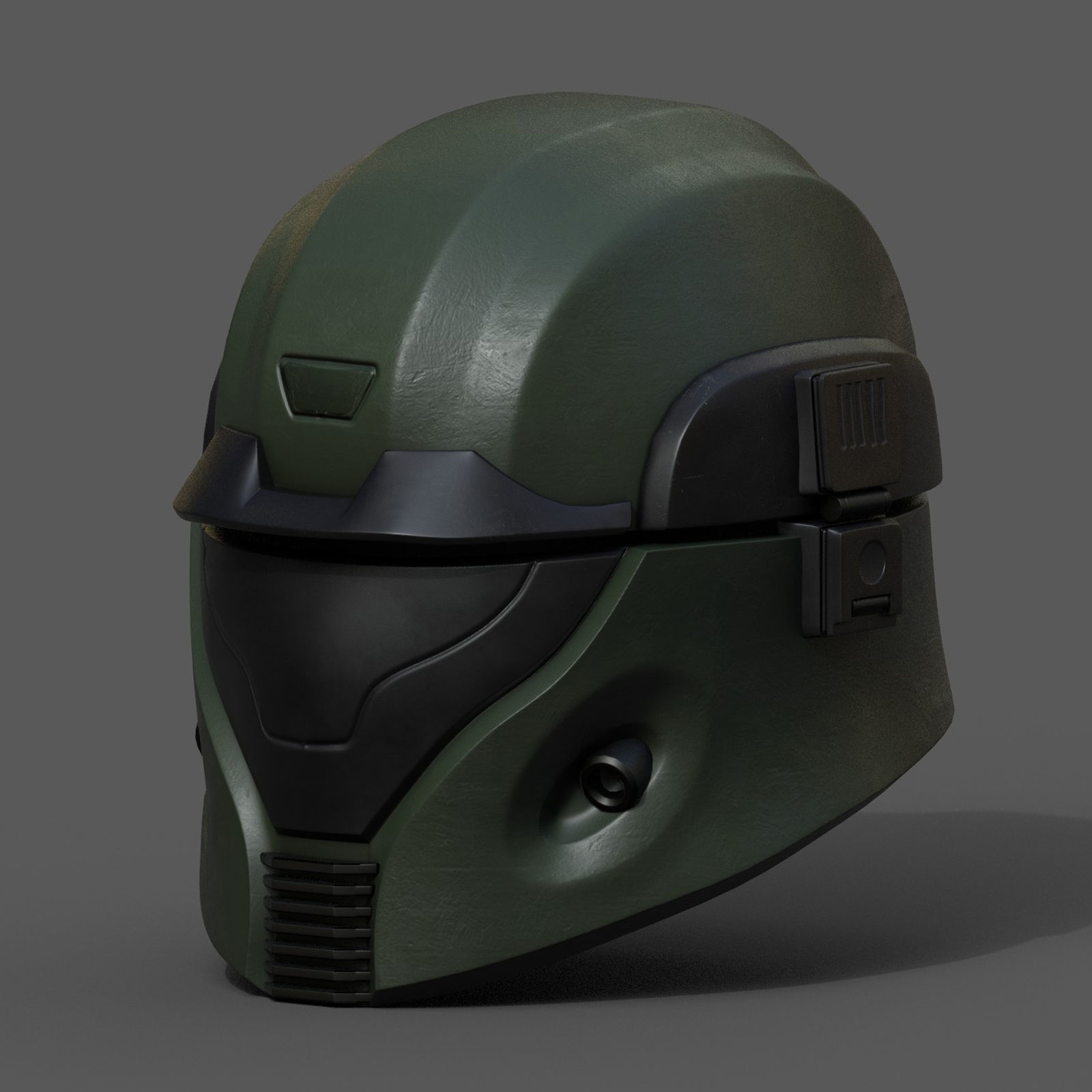 Helmet scifi military combat cyborg robot armor protection  Low-poly 3D model_2