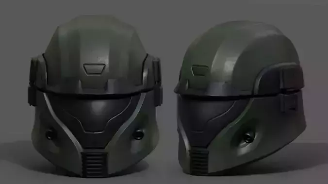 Helmet scifi military combat cyborg robot armor protection 