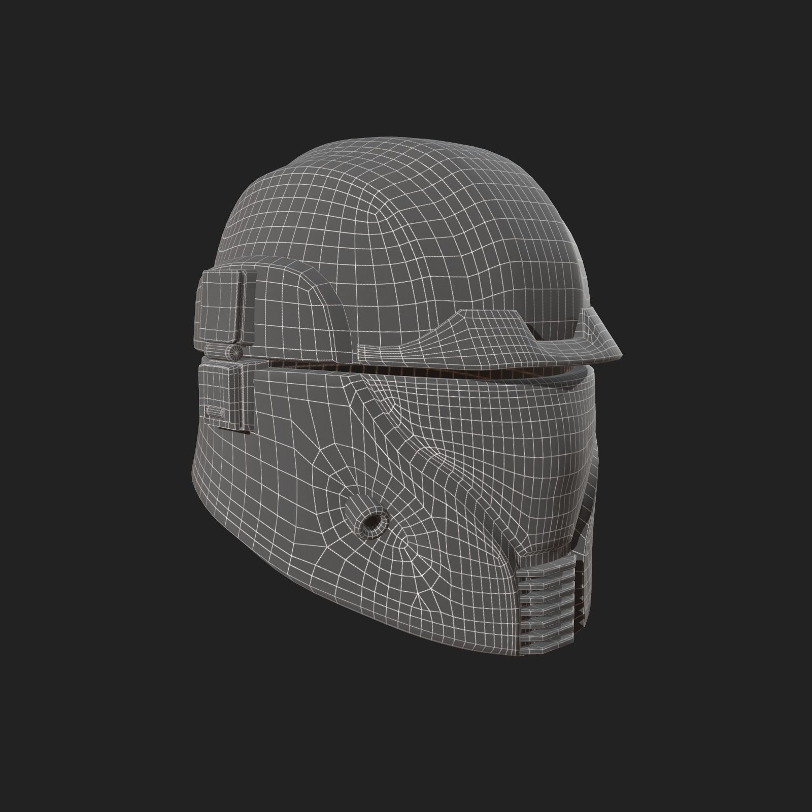 Helmet scifi military combat cyborg robot armor protection  Low-poly 3D model_10