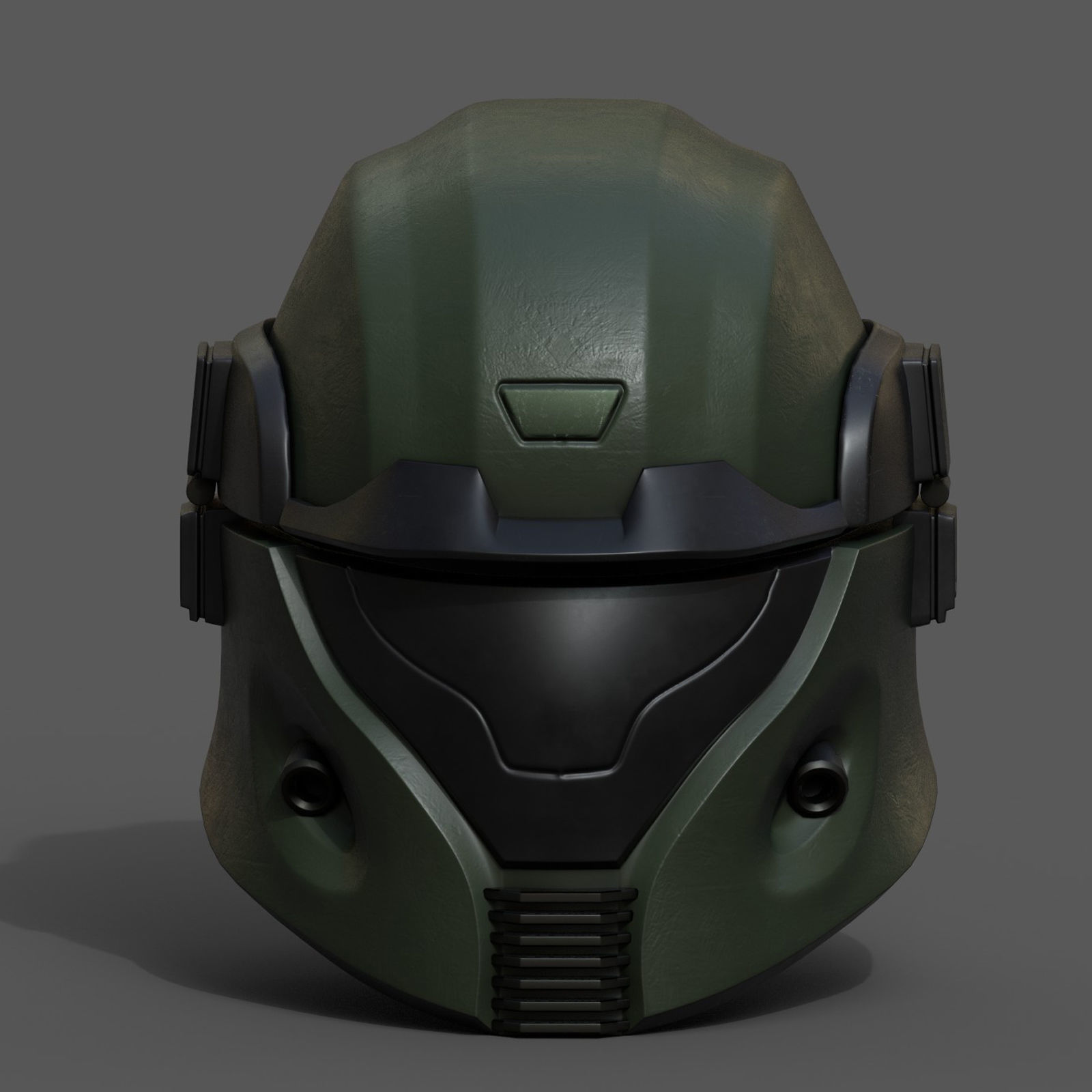Helmet scifi military combat cyborg robot armor protection  Low-poly 3D model_1