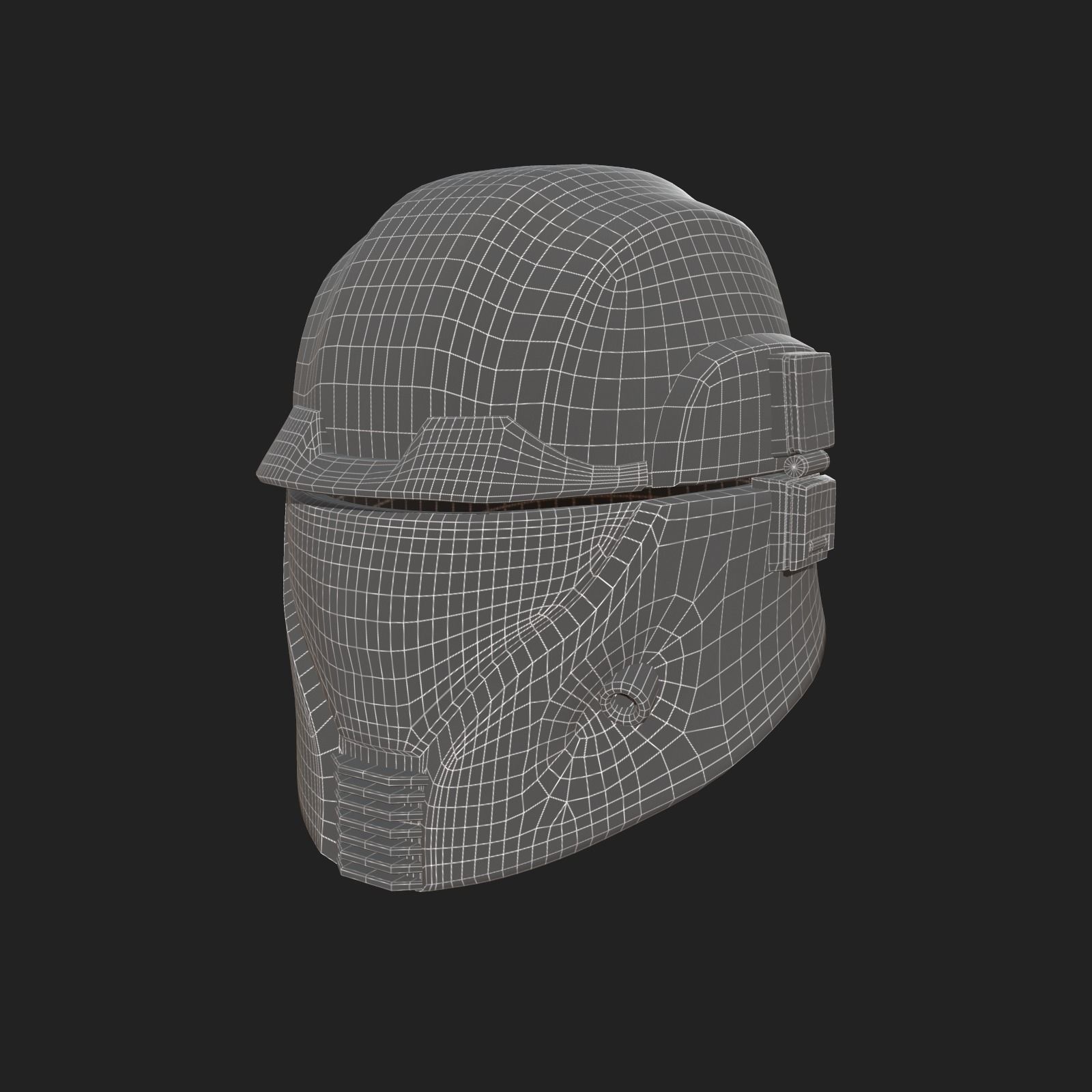 Helmet scifi military combat cyborg robot armor protection  Low-poly 3D model_9