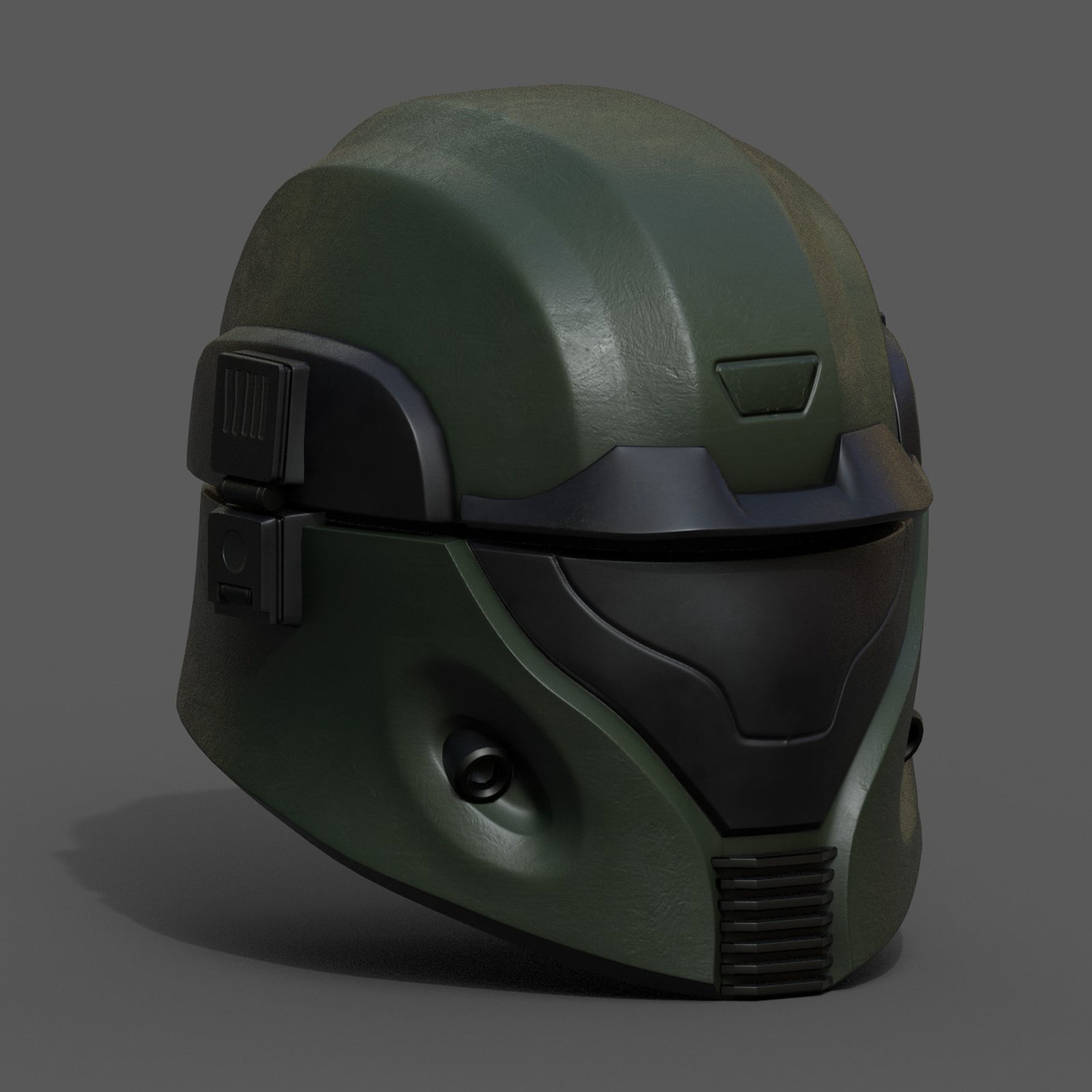 Helmet scifi military combat cyborg robot armor protection  Low-poly 3D model_3