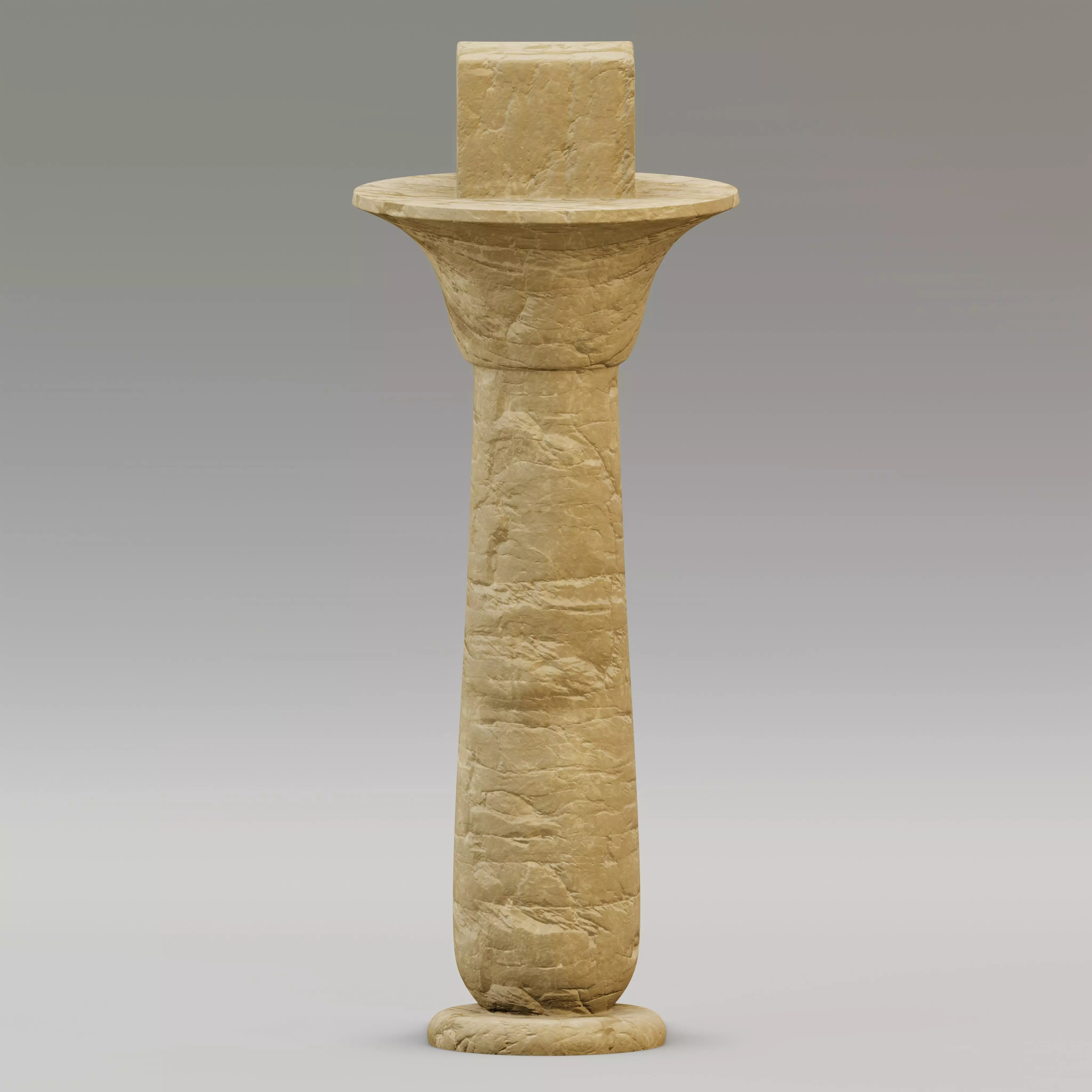 Egyptian papyriform column Low-poly 3D model