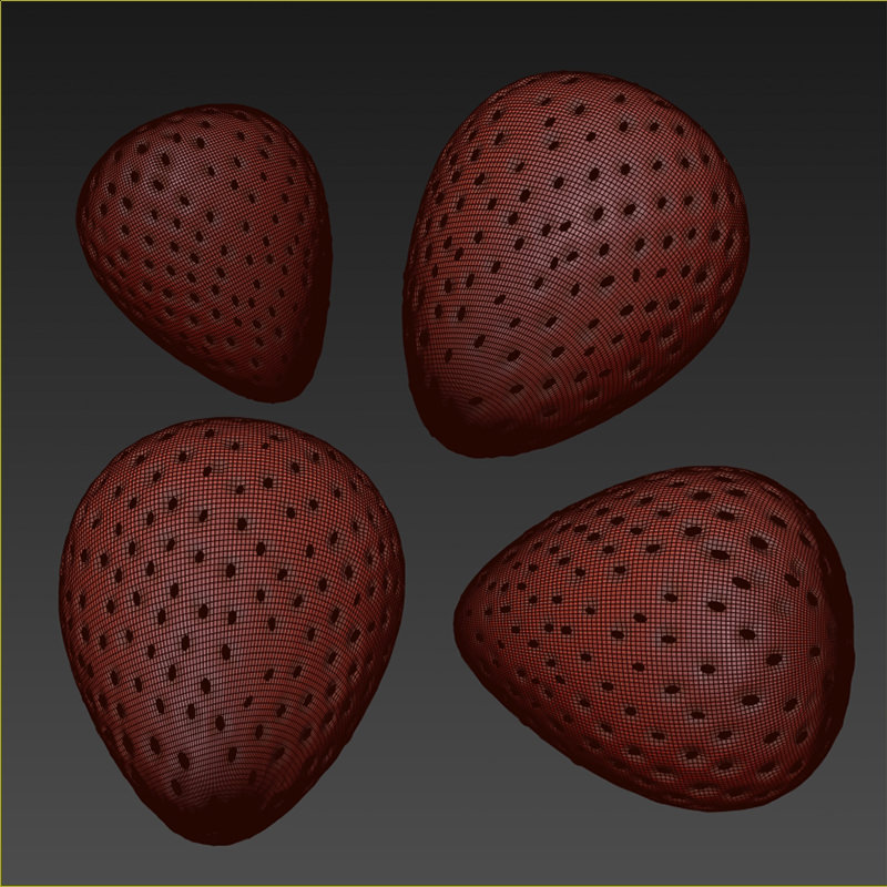 Strawberry close up of 3D model_2