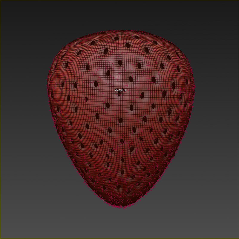 Strawberry close up of 3D model_3