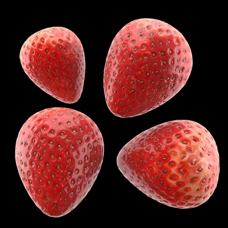 Strawberry close up of 3D model_1