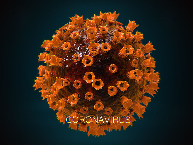 COVID-19 coronavirus PBR Low-poly 3D model
