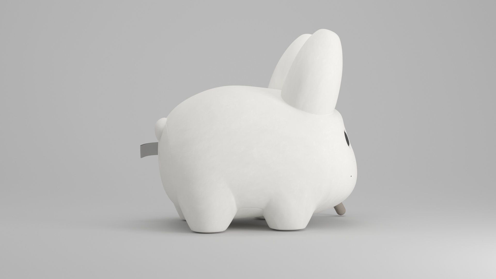 KIDROBOT SMORKIN LABBIT WHITE 14 INCH PLUSH BY FRANK KOZIK 3D model_11