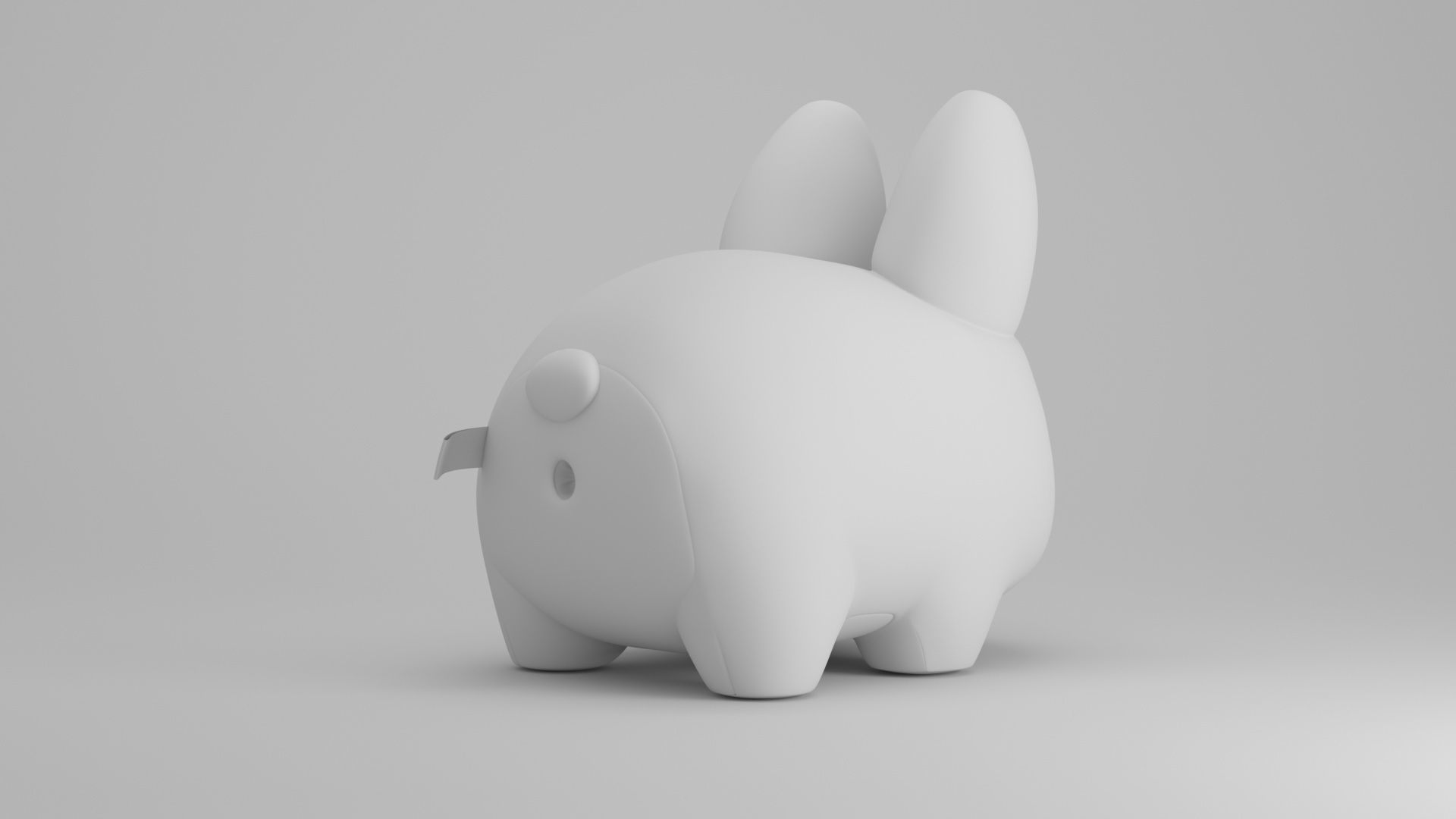 KIDROBOT SMORKIN LABBIT WHITE 14 INCH PLUSH BY FRANK KOZIK 3D model_16