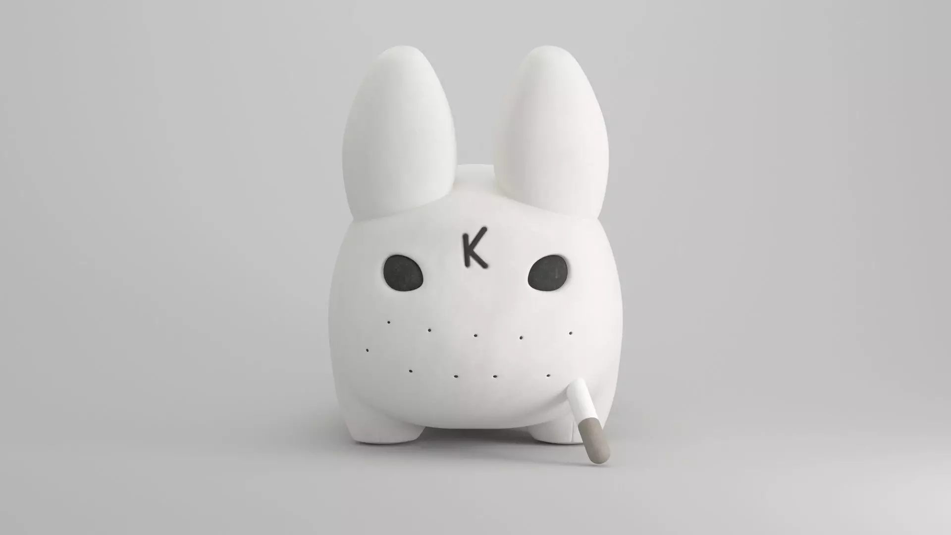 KIDROBOT SMORKIN LABBIT WHITE 14 INCH PLUSH BY FRANK KOZIK 3D model_0