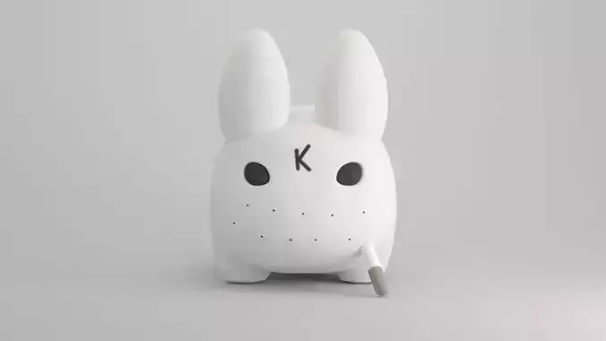 KIDROBOT SMORKIN LABBIT WHITE 14 INCH PLUSH BY FRANK KOZIK 3D model