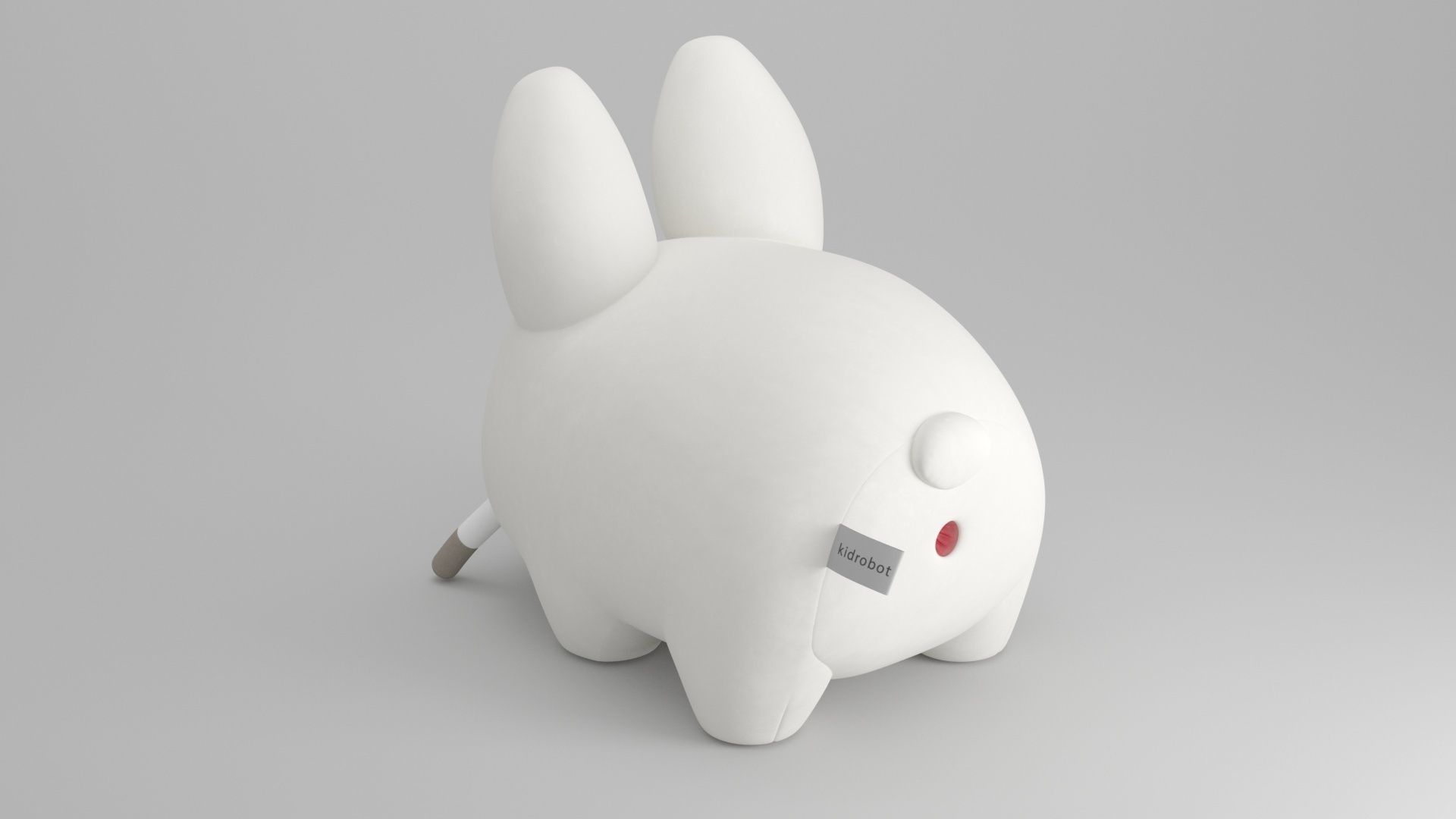 KIDROBOT SMORKIN LABBIT WHITE 14 INCH PLUSH BY FRANK KOZIK 3D model_3