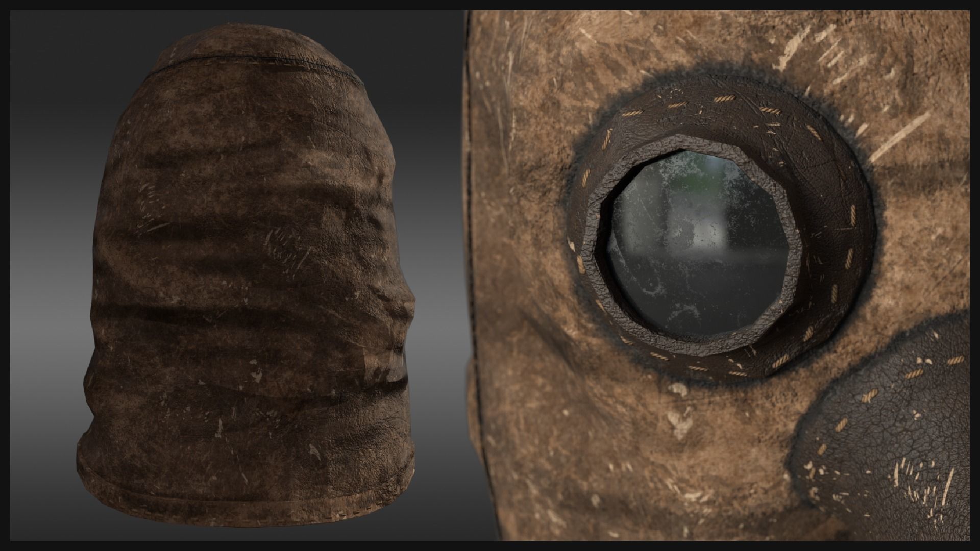 Vintage Plague Doctor Mask Low-poly 3D model_3