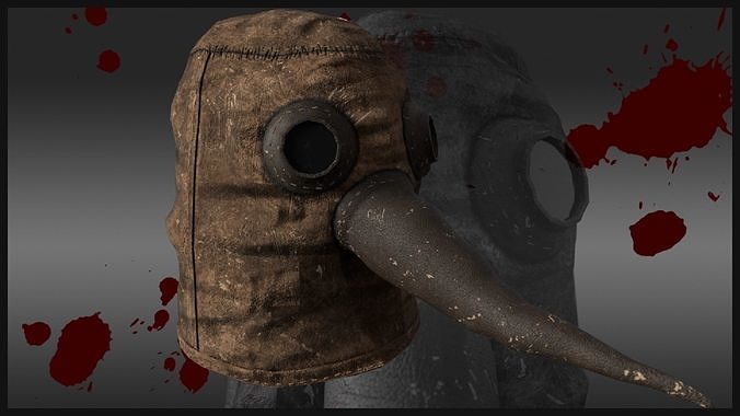 Vintage Plague Doctor Mask Low-poly 3D model