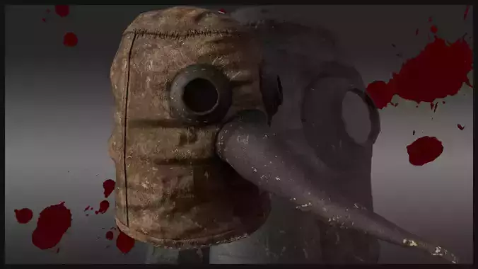 Vintage Plague Doctor Mask Low-poly 3D model