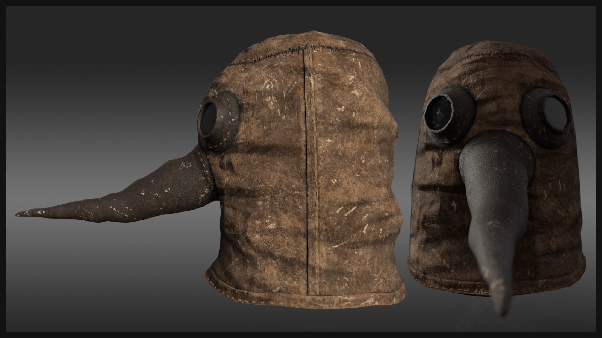 Vintage Plague Doctor Mask Low-poly 3D model_1