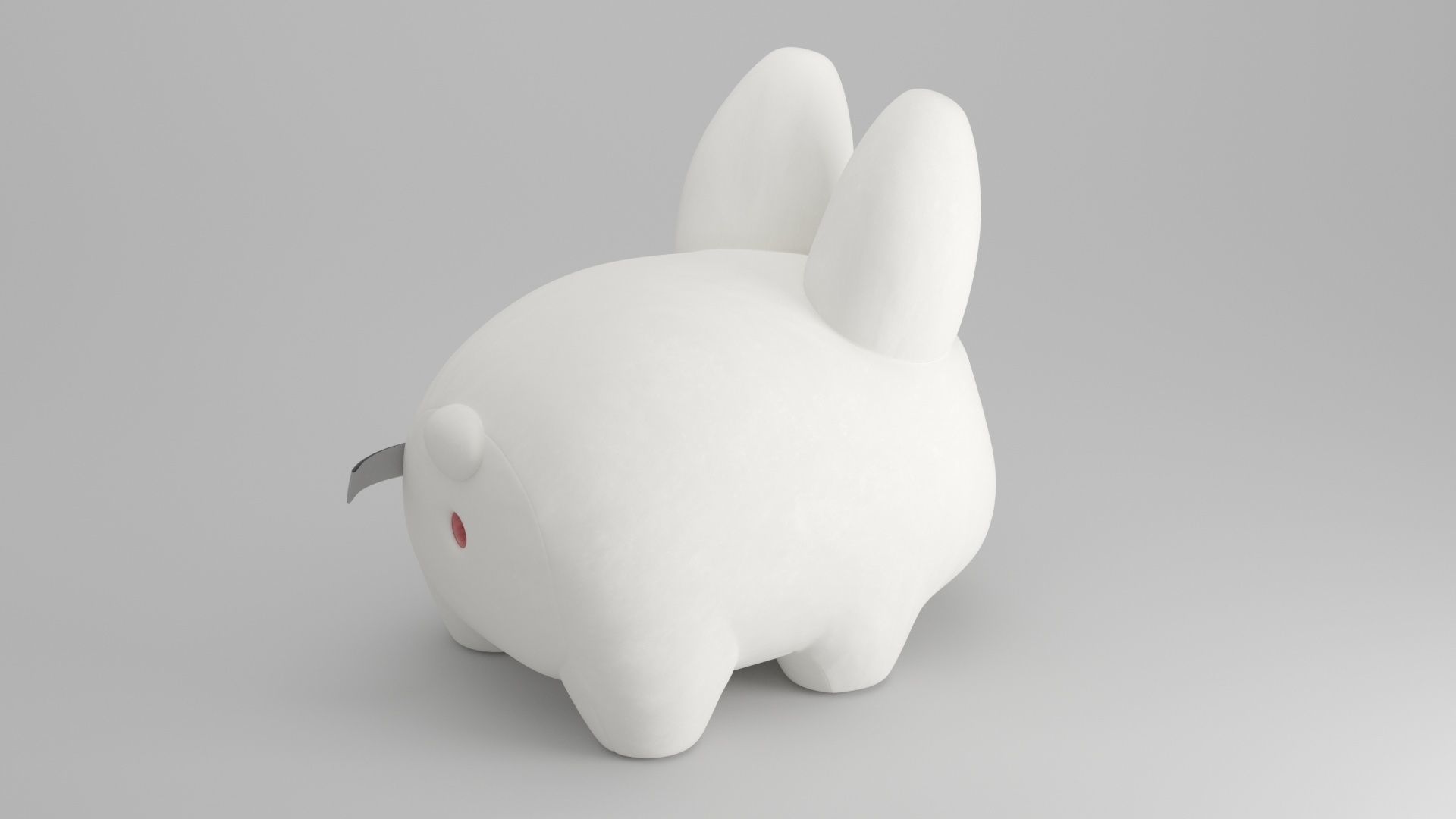 KIDROBOT SMORKIN LABBIT WHITE 14 INCH PLUSH BY FRANK KOZIK 3D