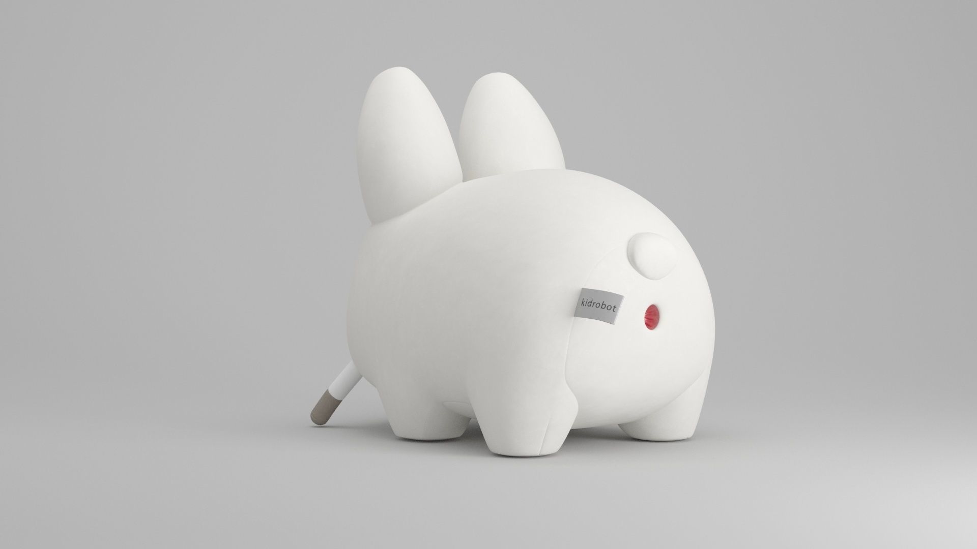 KIDROBOT SMORKIN LABBIT WHITE 14 INCH PLUSH BY FRANK KOZIK 3D