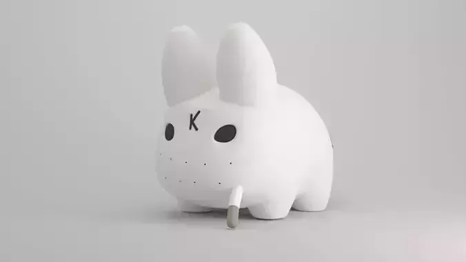KIDROBOT SMORKIN LABBIT WHITE 14 INCH PLUSH BY FRANK KOZIK 3D print model