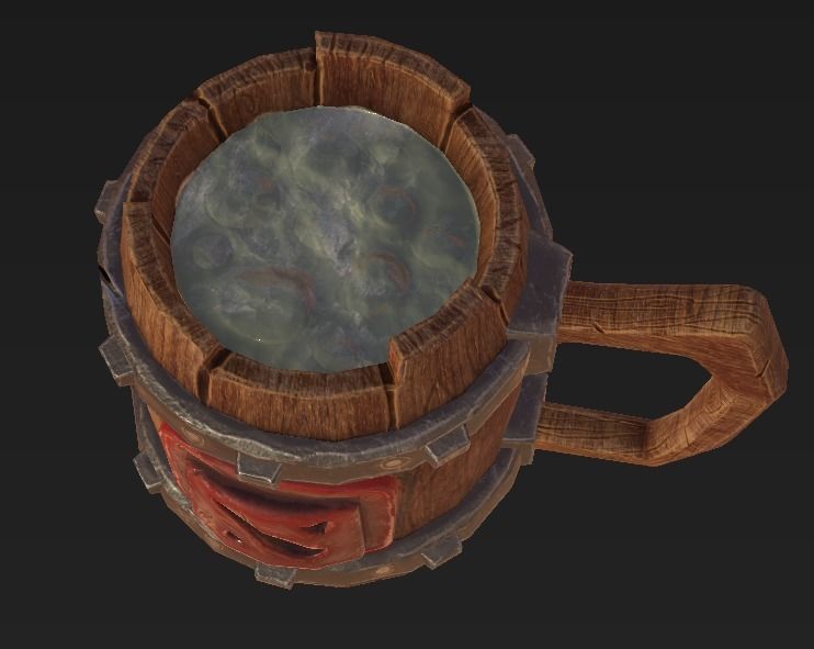 Wood Beer Mug Low Poly Game Ready Low-poly 3D model_6