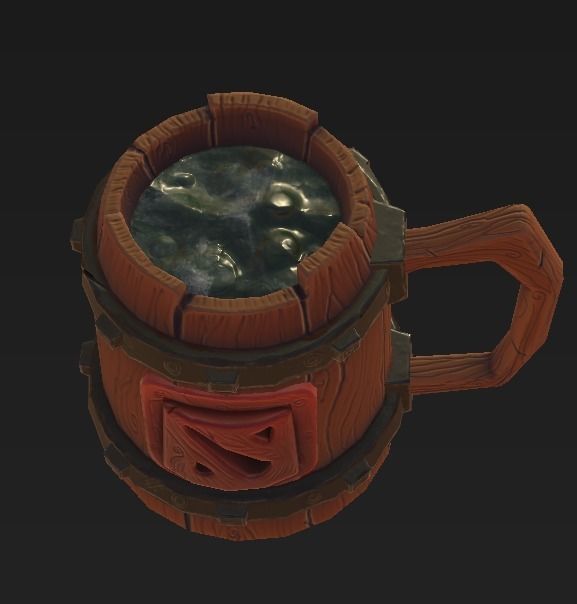 Wood Beer Mug Low Poly Game Ready Low-poly 3D model_5