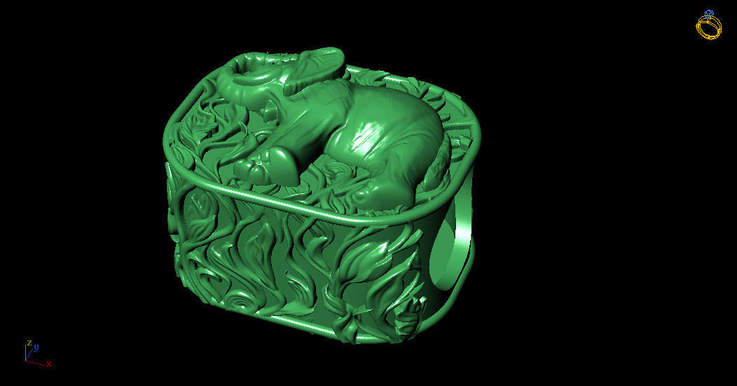 Gold Elephant Bead 3D print model_2