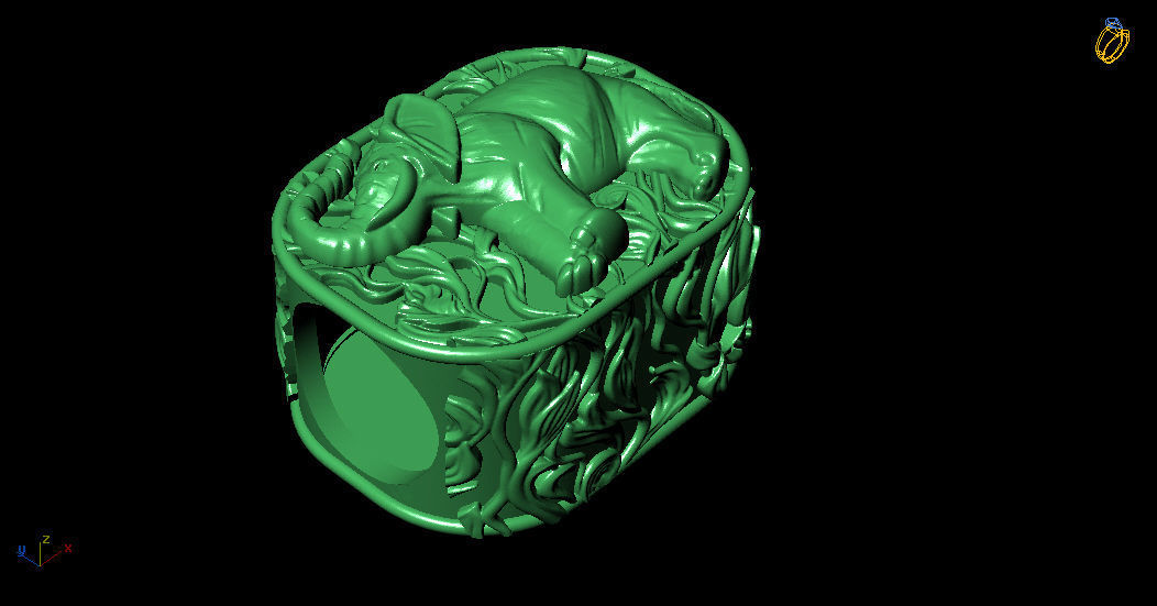 Gold Elephant Bead 3D print model_4