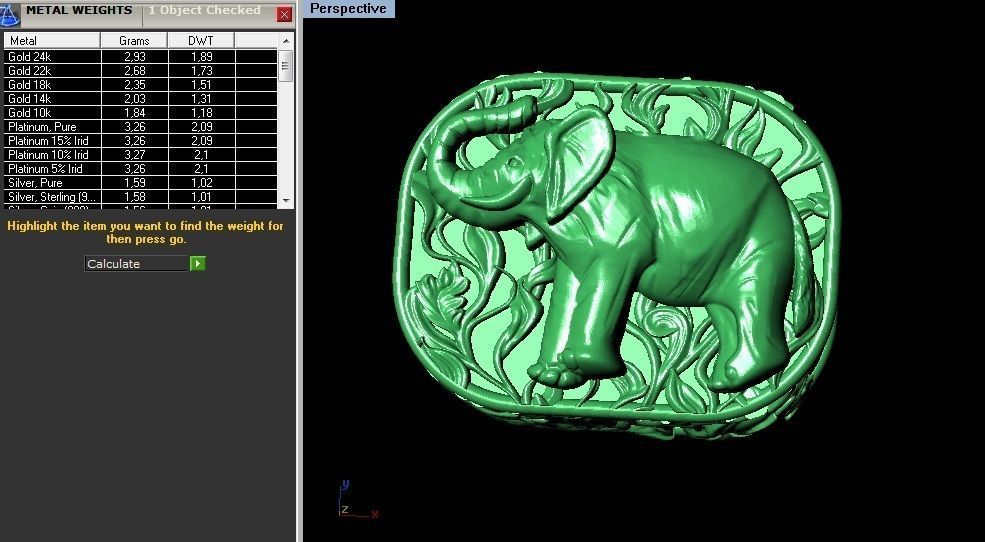 Gold Elephant Bead 3D print model_5