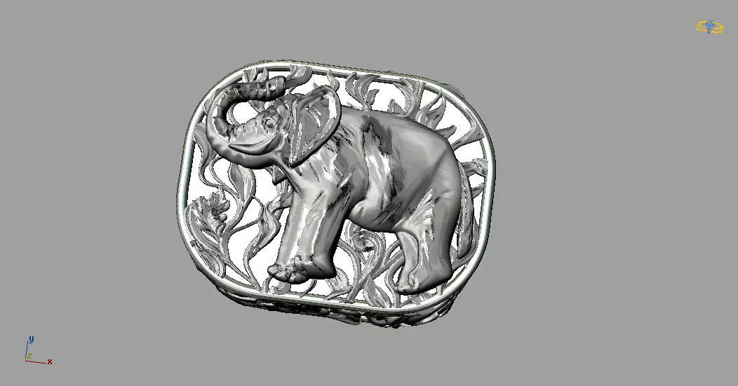 Gold Elephant Bead 3D print model_0