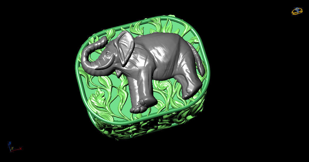 Gold Elephant Bead 3D print model_1