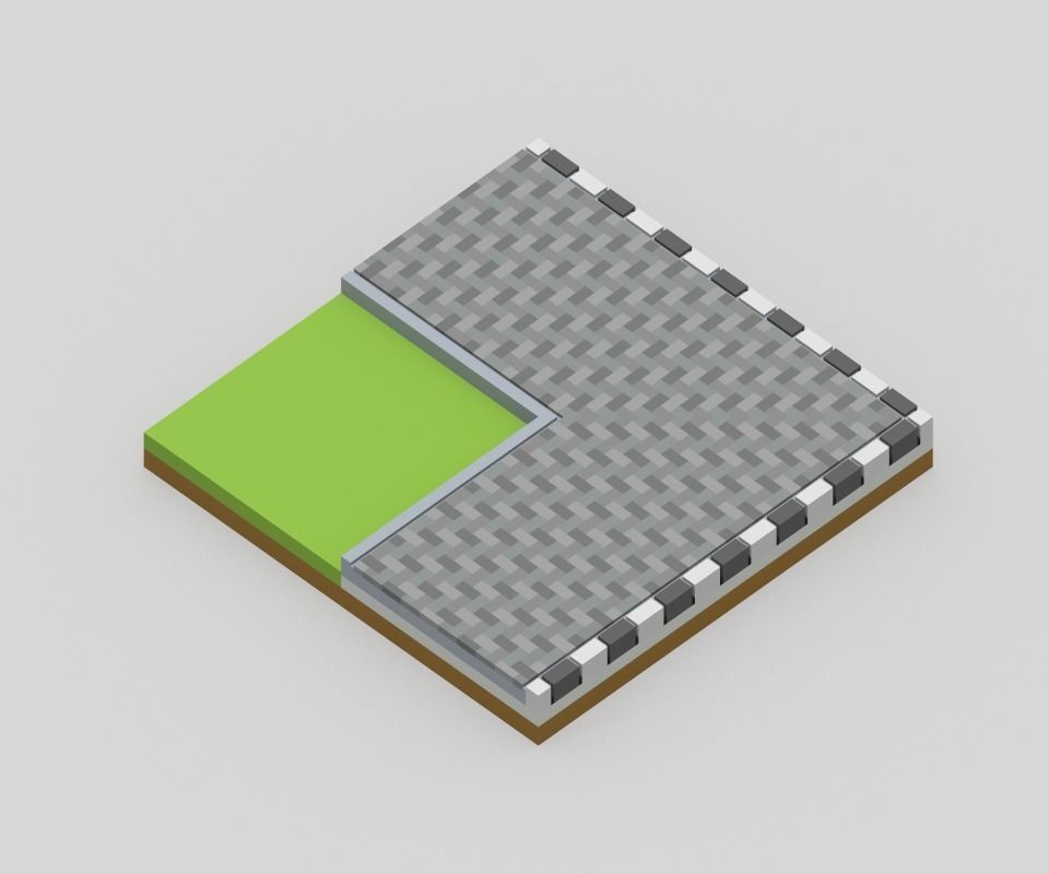 Voxel Road Sections And Signs Pack Low-poly 3D model_53