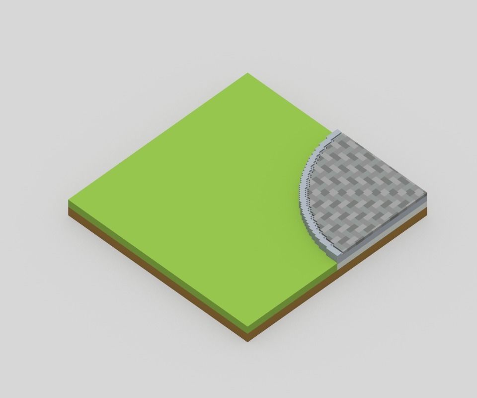 Voxel Road Sections And Signs Pack Low-poly 3D model_57