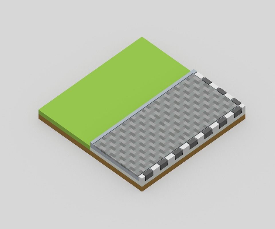 Voxel Road Sections And Signs Pack Low-poly 3D model_51