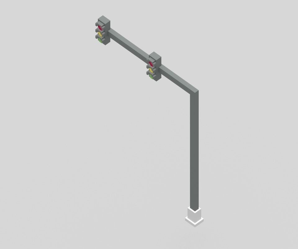 Voxel Road Sections And Signs Pack Low-poly 3D model_61