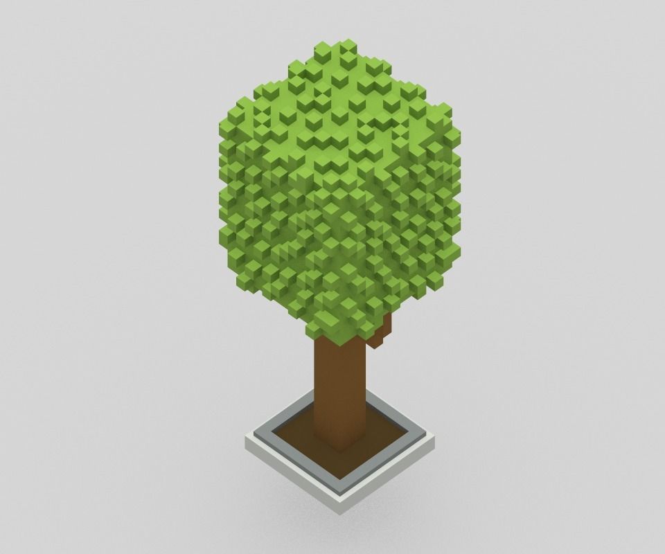 Voxel Road Sections And Signs Pack Low-poly 3D model_64