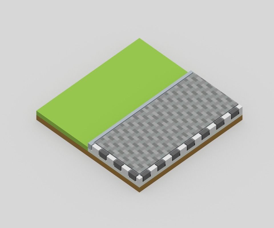 Voxel Road Sections And Signs Pack Low-poly 3D model_52