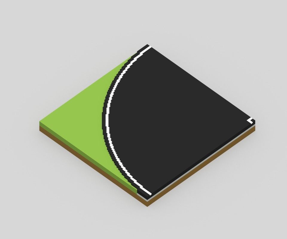 Voxel Road Sections And Signs Pack Low-poly 3D model_47