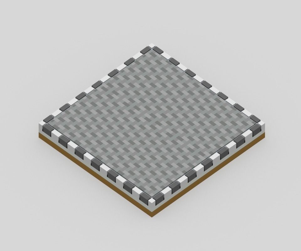 Voxel Road Sections And Signs Pack Low-poly 3D model_48