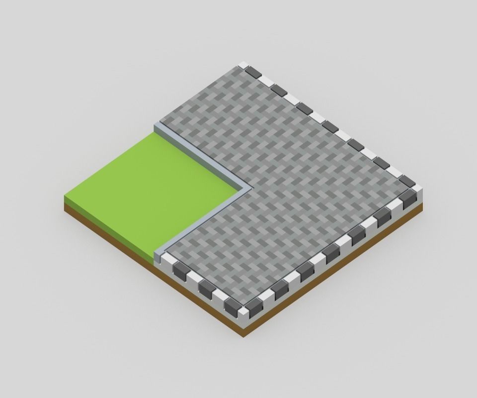 Voxel Road Sections And Signs Pack Low-poly 3D model_56