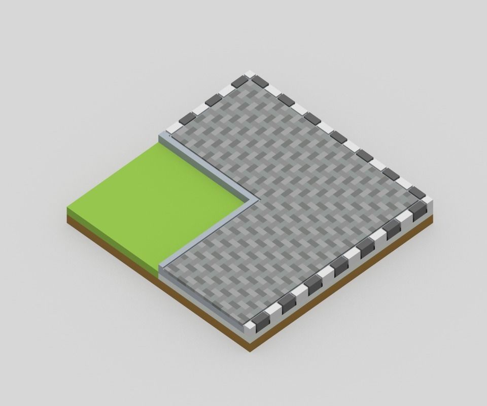 Voxel Road Sections And Signs Pack Low-poly 3D model_54