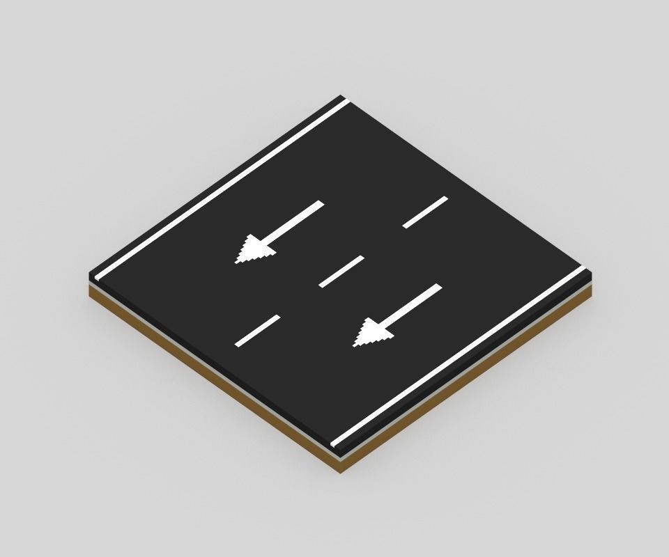 Voxel Road Sections And Signs Pack Low-poly 3D model_33