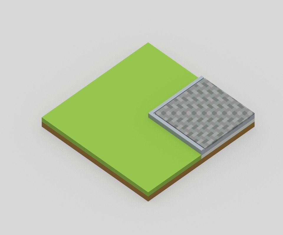 Voxel Road Sections And Signs Pack Low-poly 3D model_60