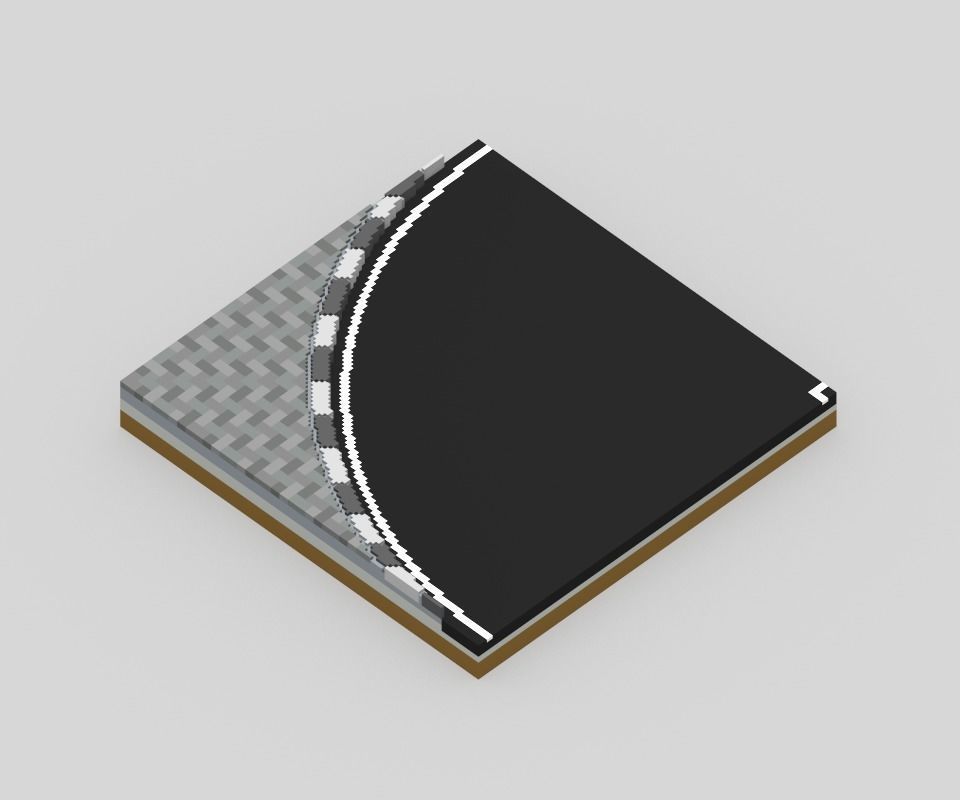 Voxel Road Sections And Signs Pack Low-poly 3D model_49