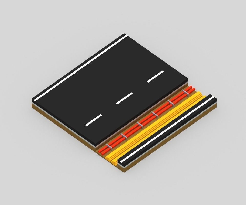 Voxel Road Sections And Signs Pack Low-poly 3D model_42